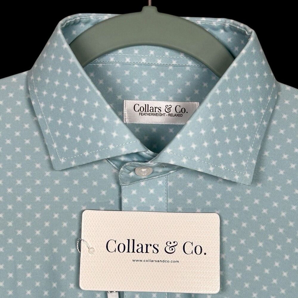 Collars & Co Polo Shirt Mens Small Relaxed Fit Green Seabreak Golf Stretch NWT